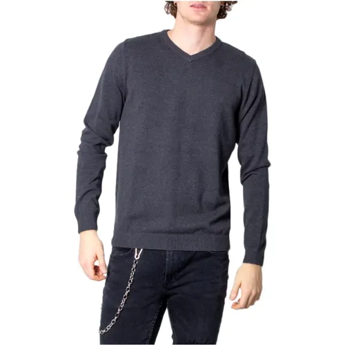 Basis V-Ausschnitt Baumwollpullover , Herren, Größe: M - jack & jones - Modalova