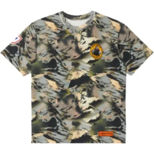 T-Shirts, male, , Size: S Camouflage Tee - /White Cotton - Heron Preston - Modalova