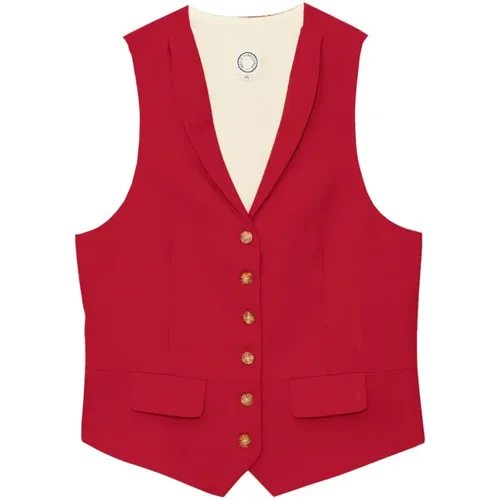 Robinson Himbeer Leinen Cardigan , Damen, Größe: XS - Ines De La Fressange Paris - Modalova