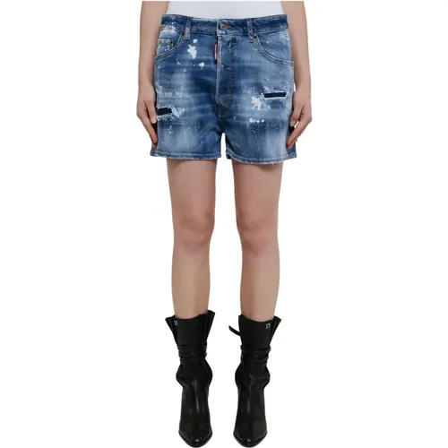 Distressed Denim Shorts , female, Sizes: 2XS, XS - Dsquared2 - Modalova