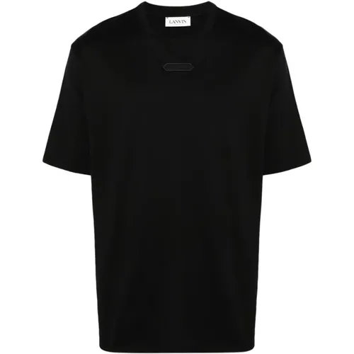 Schwarze Logo Patch T-Shirts und Polos , Herren, Größe: S - Lanvin - Modalova