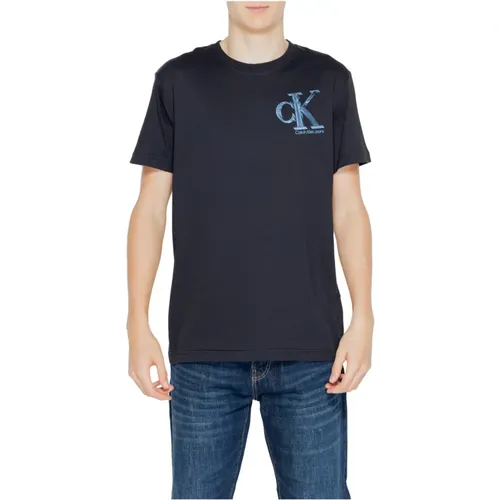 Monogram T-Shirt Frühling/Sommer Kollektion , Herren, Größe: L - Calvin Klein Jeans - Modalova