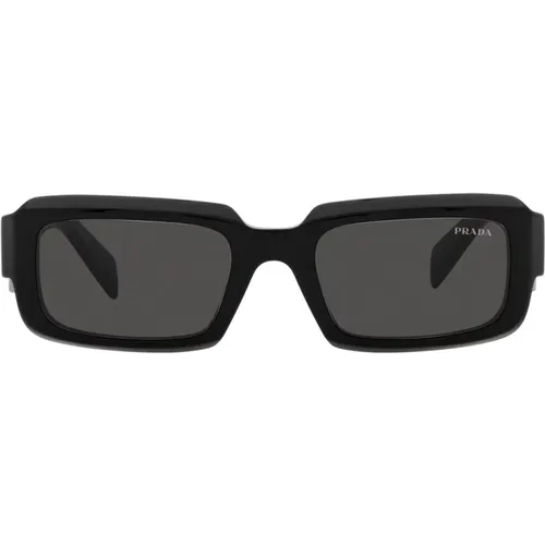 Rectangular Sunglasses with Frame and Dark Grey Lenses , unisex, Sizes: 54 MM - Prada - Modalova