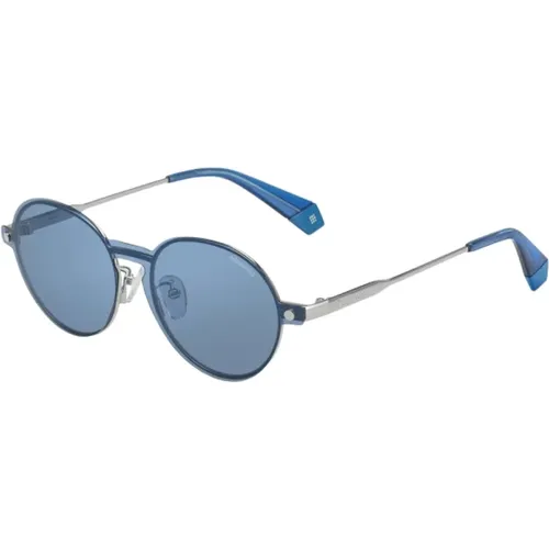 Blaue Metall-Sonnenbrille für Männer - Polaroid - Modalova