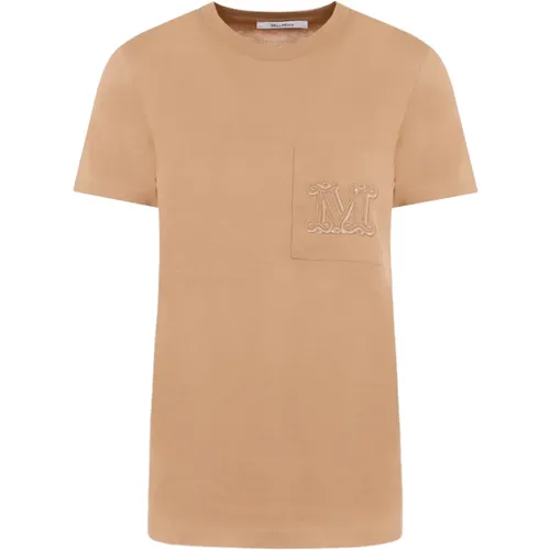 Kamel Papaya Taschen T-Shirt , Damen, Größe: L - Max Mara - Modalova