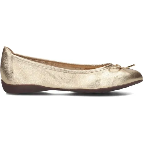 Goldene Metallic-Ballerinas mit Schleife , Damen, Größe: 40 EU - Stefano Lauran - Modalova