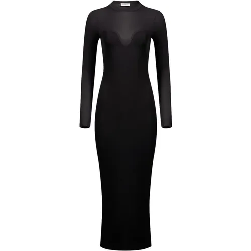 Schwarzes Kleid mit Herz-Ausschnitt , Damen, Größe: M - Nina Ricci - Modalova