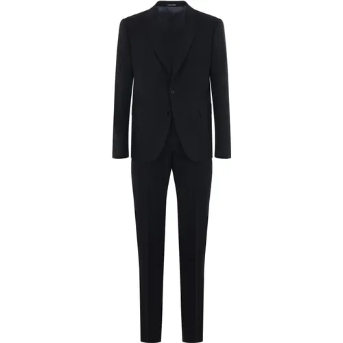 Single Breasted Suits, male, , Size: 5XL Sophisticated Single Breasted Suit - Emporio Armani - Modalova