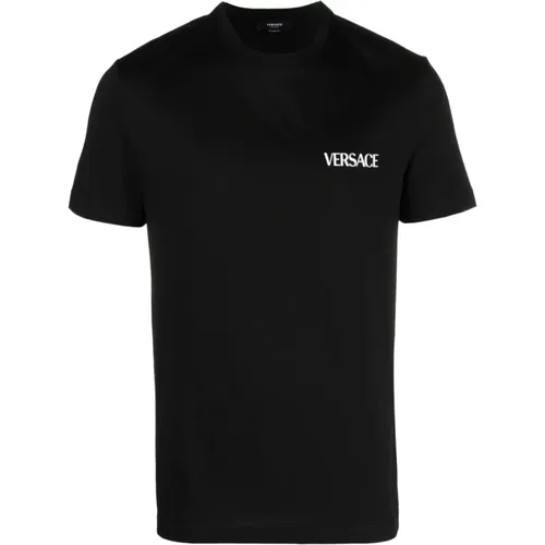 Logo Print T-shirt by , male, Sizes: S - Versace - Modalova