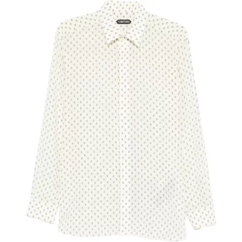 Casual Shirts, male, , Size: L Crepe de Chine Paisley Print Fluid Fit Shirt - Tom Ford - Modalova