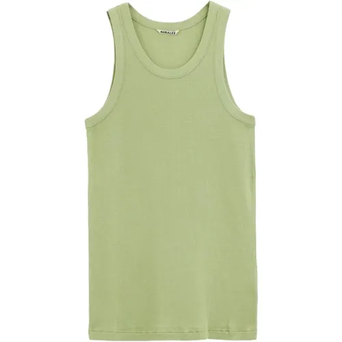 Grünes Baumwoll-Rib-Tanktop - Auralee - Modalova