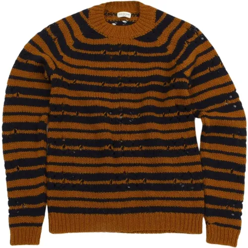 Multicolored Wool Sweater with Stripes , male, Sizes: S - Dries Van Noten - Modalova