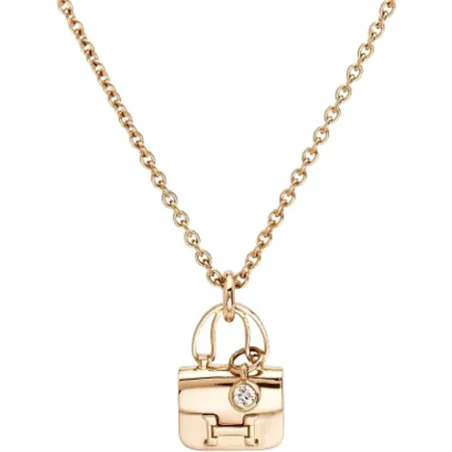 Pre-owned Rose Gold necklaces , female, Sizes: ONE SIZE - Hermès Vintage - Modalova