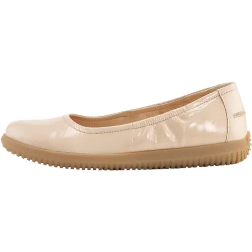 Creme Leder Ballerina Schuhe , Damen, Größe: 37 EU - Nature Footwear - Modalova