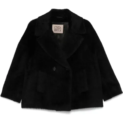 Faux Fur Jacket Alpaca Wool , female, Sizes: S, L, M - Cinzia Rocca - Modalova