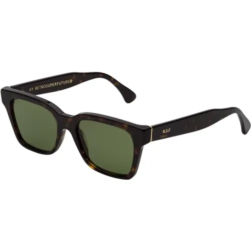 Grüne Retro-Sonnenbrille , unisex, Größe: 52 MM - Retrosuperfuture - Modalova