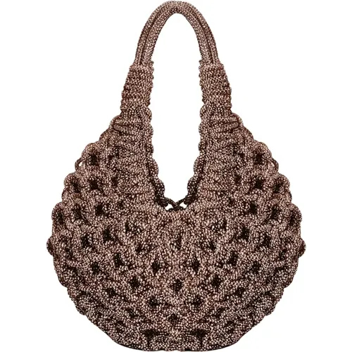 Handbags, female, , Size: ONE SIZE Handcrafted Diamond Hobo Bag - Hibourama - Modalova