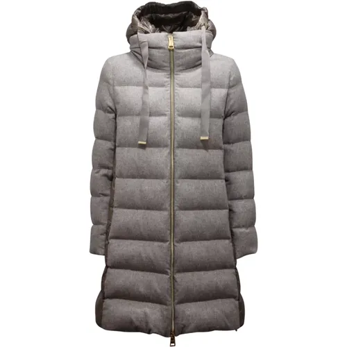 Parkas, female, , Size: S Silk/Cashmere Half Coat Jacket - Herno - Modalova