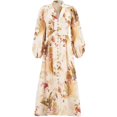 Shirt Dresses, female, , Size: S V-Neck Long Sleeve Dress - Zimmermann - Modalova