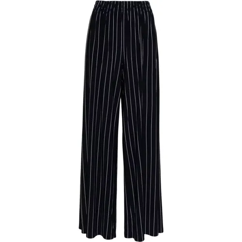 Blue Pinstripe Flared Trousers , female, Sizes: L, 2XS, M - Norma Kamali - Modalova
