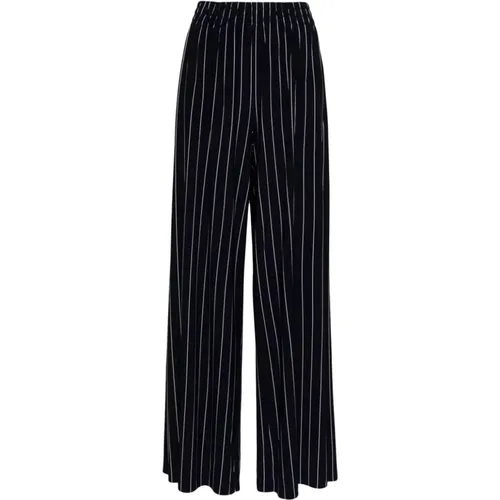 Blue Pinstripe Flared Trousers , female, Sizes: L - Norma Kamali - Modalova