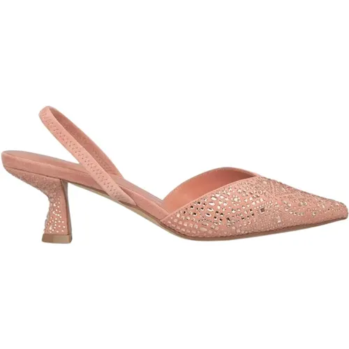 Elegante Schuhe mit niedrigem Absatz und Strass , Damen, Größe: 38 EU - Alma en Pena - Modalova