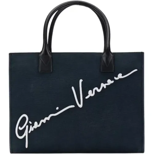 Pre-owned Tote Bags, female, , Size: ONE SIZE Pre-owned Canvas handbags - Versace Pre-owned - Modalova