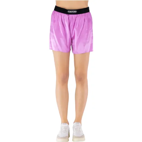 Kurze Seidensatin Damen Shorts , Damen, Größe: L - Tom Ford - Modalova