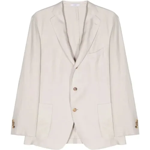 Chalk Linen Jacket , male, Sizes: XL, 3XL, 2XL - Boglioli - Modalova