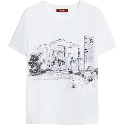 T-Shirt mit Grafischem Print aus Baumwolle - Max Mara Studio - Modalova