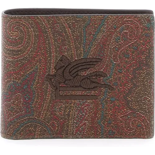 Wallets & Cardholders, female, , Size: ONE SIZE Paisley Bifold Wallet with Pegaso Logo - ETRO - Modalova