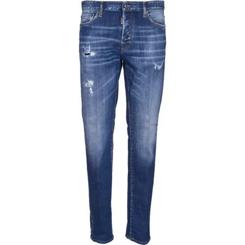 Blaue Skinny Jeans Abgetragener Look , Herren, Größe: M - Dsquared2 - Modalova