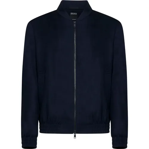 Navy Techmerino Bomber Jacket , male, Sizes: 2XL, XL - Ermenegildo Zegna - Modalova