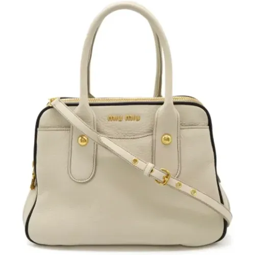 Pre-owned Tote Bags, female, , Size: ONE SIZE Pre-owned Leather totes - Miu Miu Pre-owned - Modalova