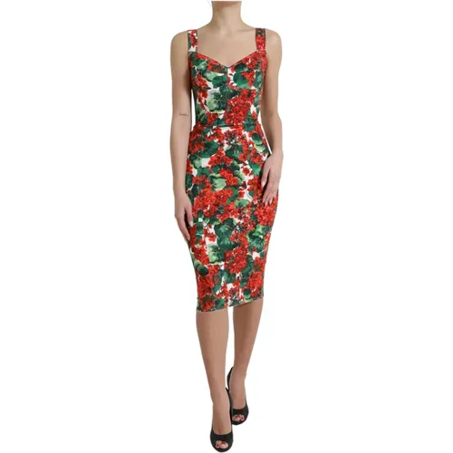 Floral Print Sheath Dress , female, Sizes: XS - Dolce & Gabbana - Modalova