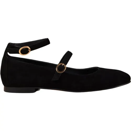 Schwarze Wildleder-Ballettschuhe - ALOHAS - Modalova