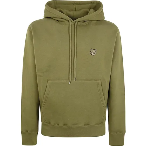 Militärgrüne Fox Head Hoodie , Herren, Größe: L - Maison Kitsuné - Modalova