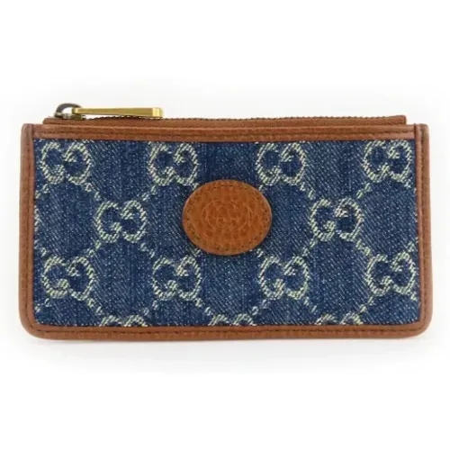 Pre-owned Wallets, female, , Size: ONE SIZE Pre-owned Denim wallets - Gucci Vintage - Modalova