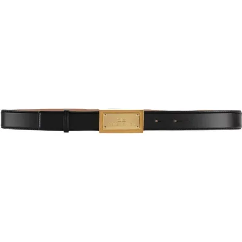 Econappa Belt with Gold Plaque , female, Sizes: S - Elisabetta Franchi - Modalova