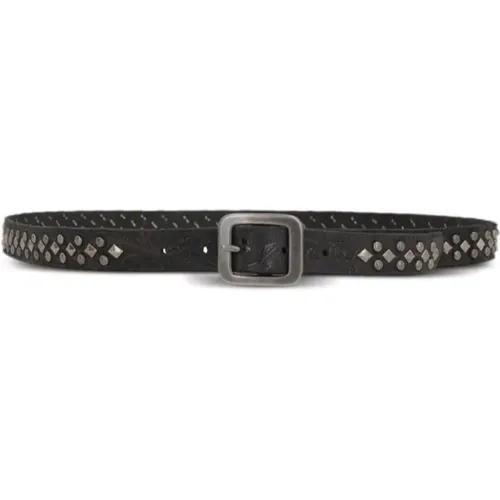 Belts, female, , Size: 80 CM Leather Studded Belt Los Angeles - HTC - Modalova