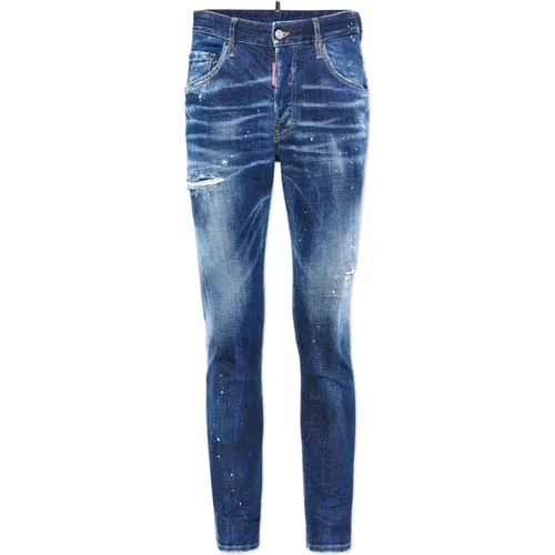 Blaue Skater-Jeans mit Fünf Taschen , Herren, Größe: XS - Dsquared2 - Modalova