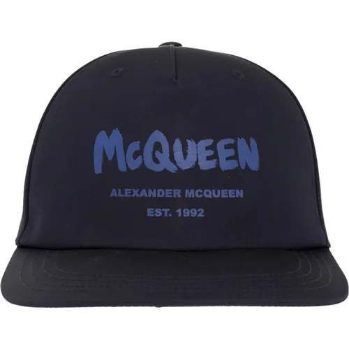 Caps, male, , Size: M Navy Logo Baseball Cap - alexander mcqueen - Modalova