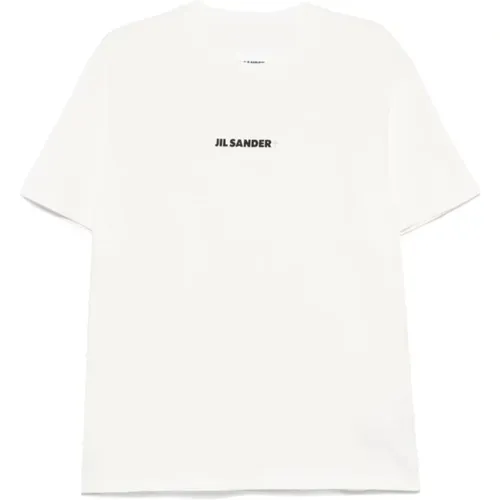 T-Shirts, male, , Size: L Men's T-Shirts & Polos Bianco Ss25 - Jil Sander - Modalova