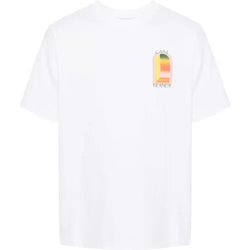 Tennis Club Icon cotton T-shirt , male, Sizes: 2XL, XL, L - Casablanca - Modalova