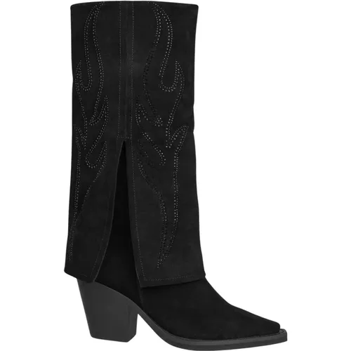 High Shaft Leather Ankle Boots , female, Sizes: 3 UK, 2 UK - Alma en Pena - Modalova