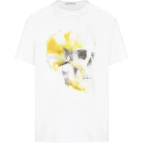Obscured Skull Print T-Shirt , male, Sizes: L, M, XL, S - alexander mcqueen - Modalova