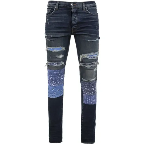 Vintage Bandana Patch Jeans , male, Sizes: W33 - Amiri - Modalova