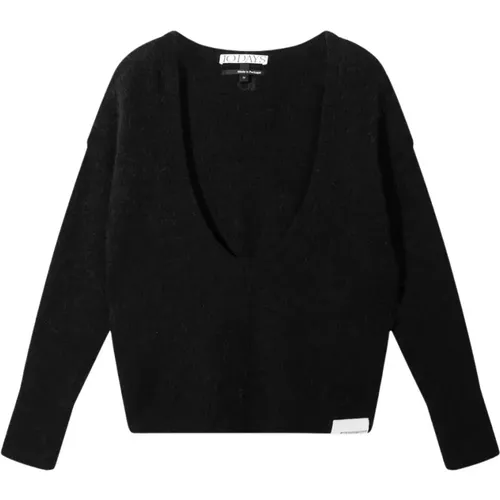 V-neck Knitwear, female, , Size: S Alpaca Wool Deep Neck Jersey - 10Days - Modalova