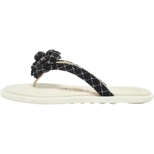 Pre-owned Flats, female, , Size: 9 1/2 US Pre-owned Fabric sandals - Chanel Vintage - Modalova