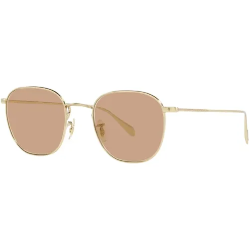 Sunglasses, male, , Size: 49 MM Brushed Gold Demo Lens Eyewear Frames - Oliver Peoples - Modalova